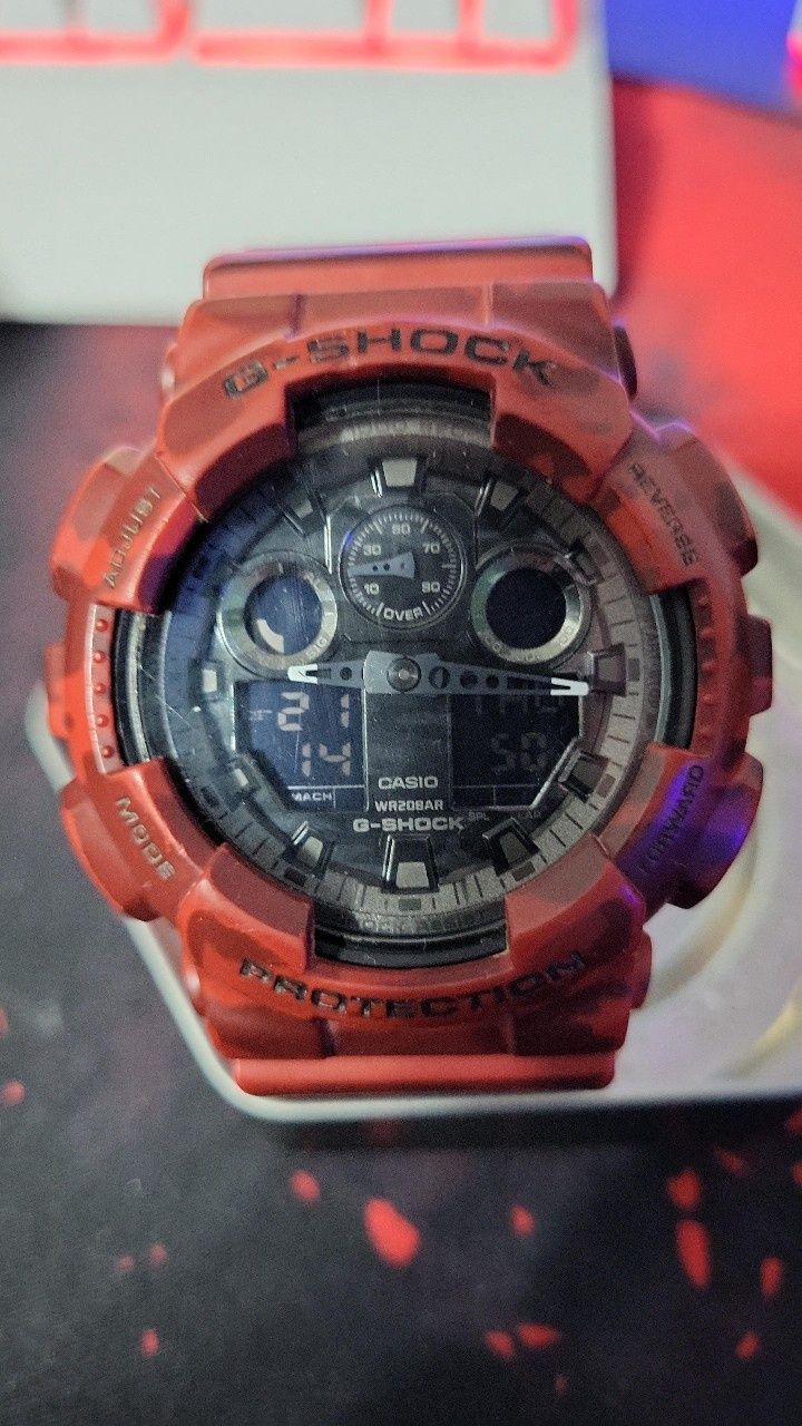 G-shock GA 100CM Czerwony MoroCasio Oryginalny