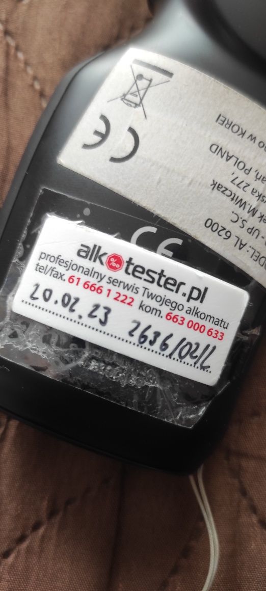 Alkomat promiler AL 6000 lite po kalibracji