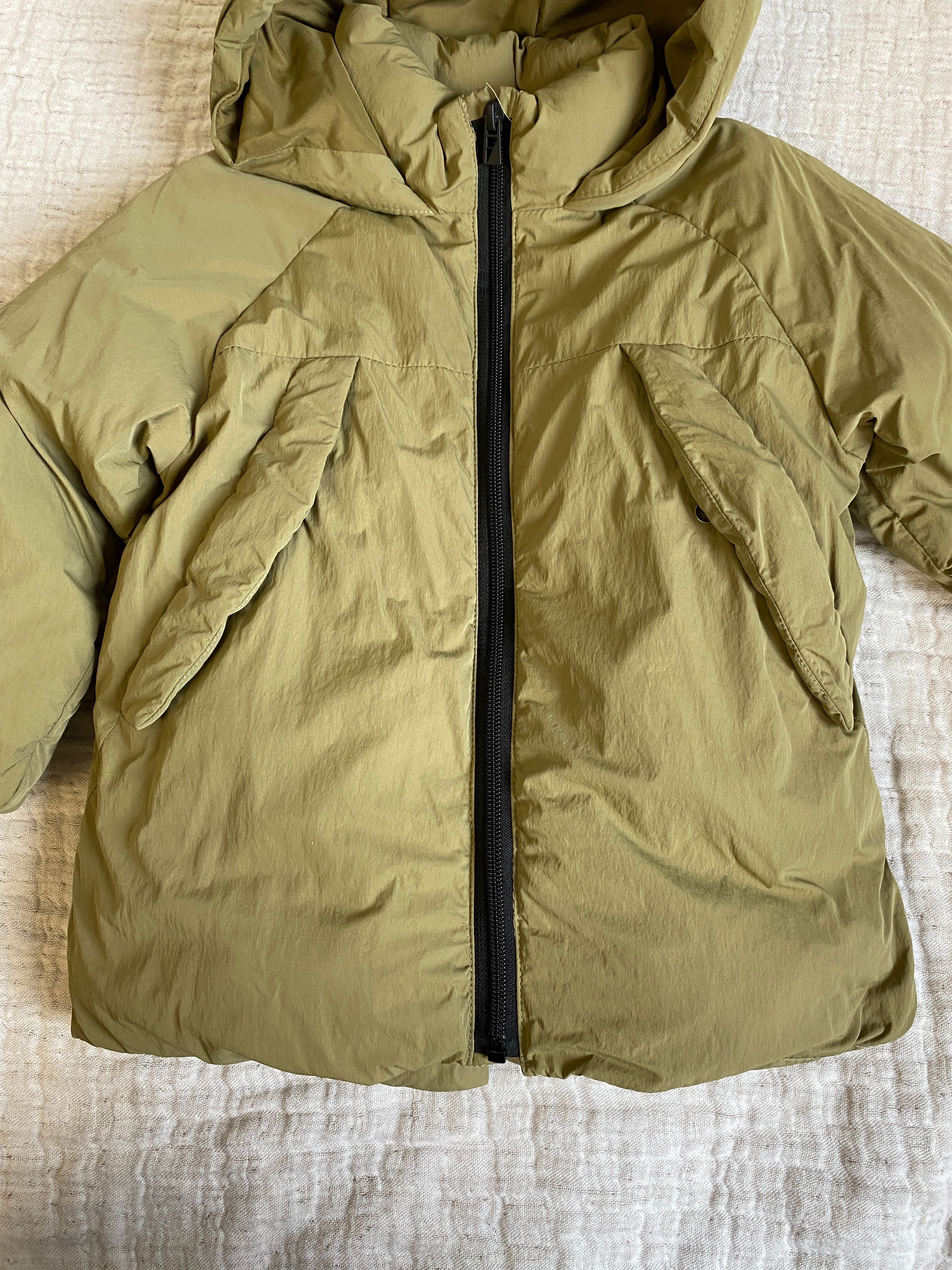 Płaszcz ocieplany Zara roz 98 kurtka zimowa kolor khaki parka