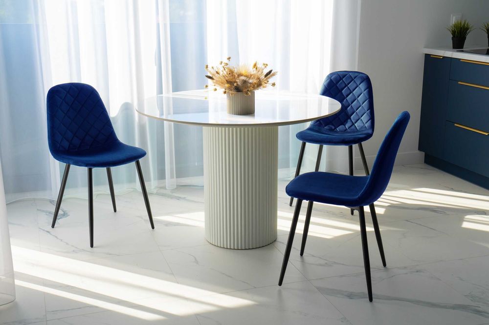 Krzesło welurowe ORLANDO VELVET granatowe