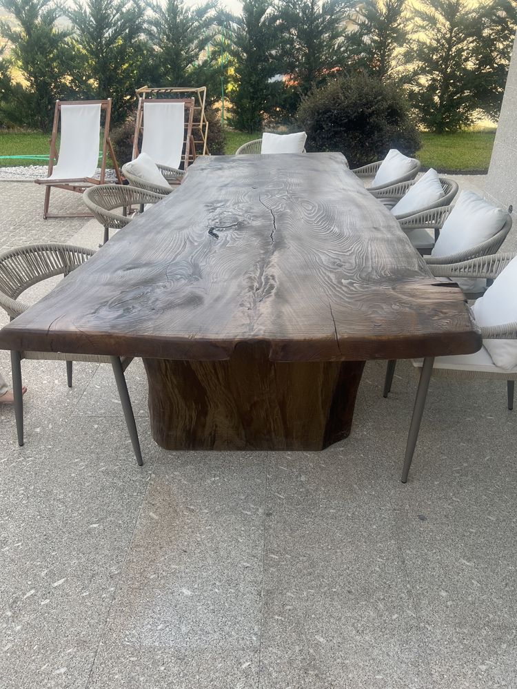 Mesa cedro com velatura para exterior
