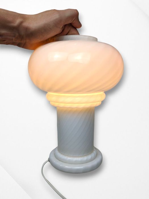 Lampa stołowa vintage grzybek | szkło Murano Space Age | lata 70.