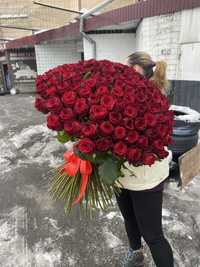 Букет 51 роза, букет 101 роза, доставка квітів Київ