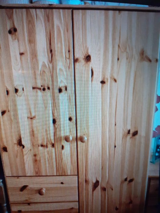 zestaw mebli do sypialni łóżko szafa drewno