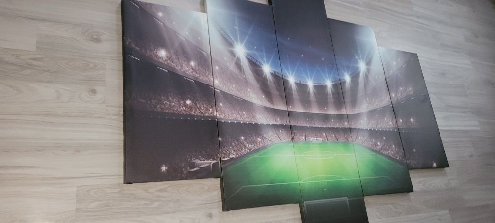 Obraz panelowy piłkarski stadion 5 częściowy duzy 100x150