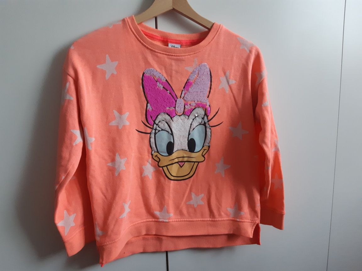 Bluza next Disney kaczka Daisy 140 cekiny