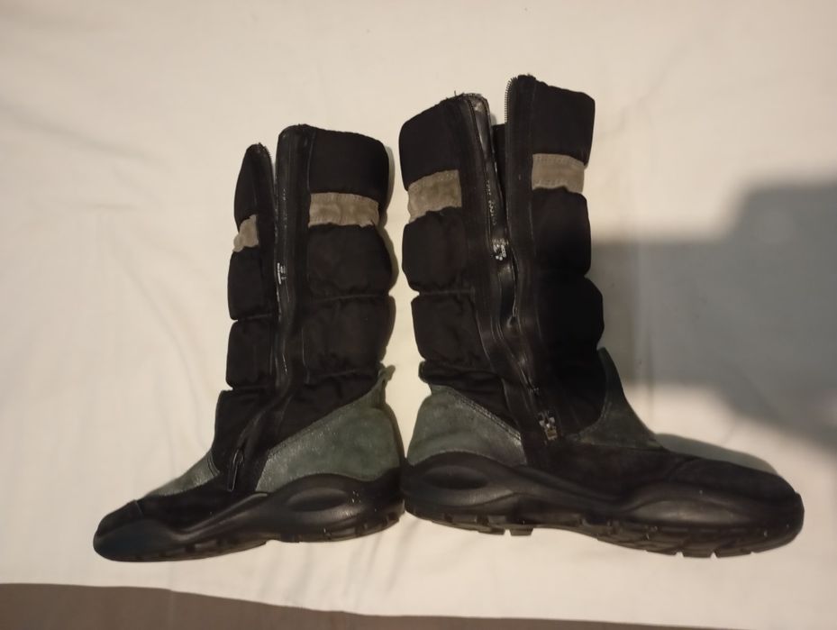 Чоботи ессо чорні  зимові з хутром шкіра натуральна