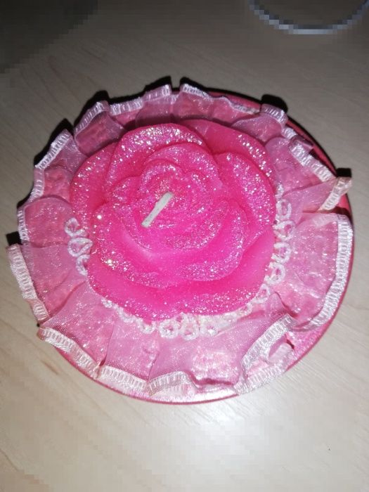 Декоративная свеча роза на подарок