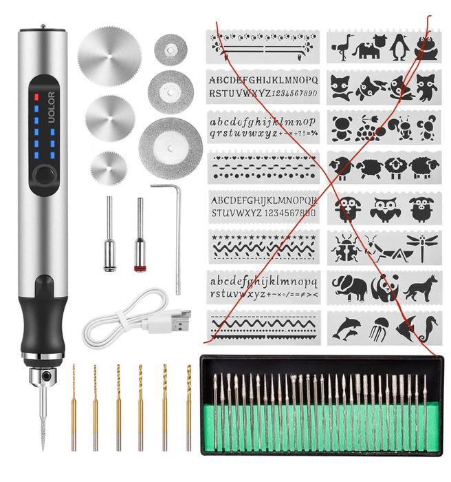 UOLOR Bezprzewodowy zestaw narzędzi do grawerowania