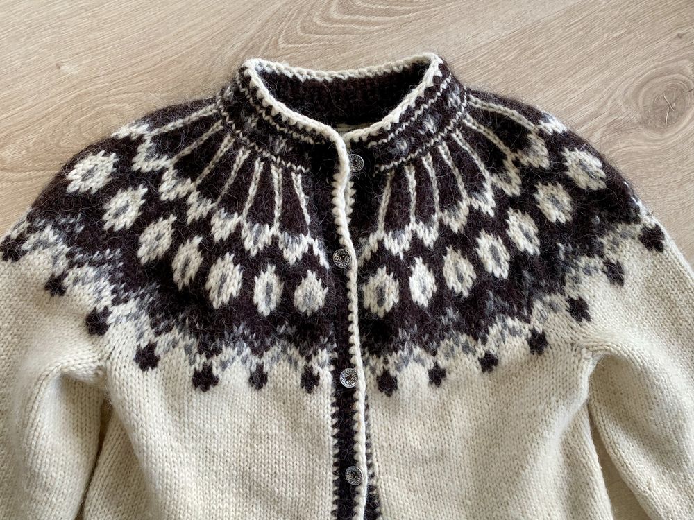 Sweter wełna owcza góralski kardigan S M L