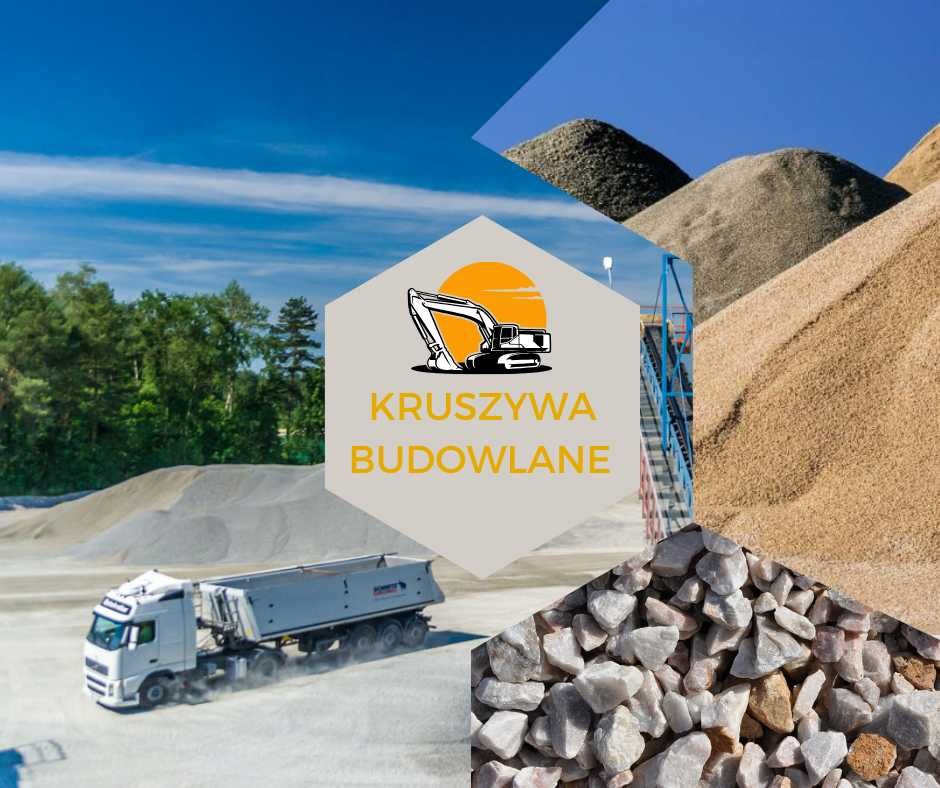 Żwir, pulpa, czarnoziem, piasek, kamień i inne kruszywa budowlane
