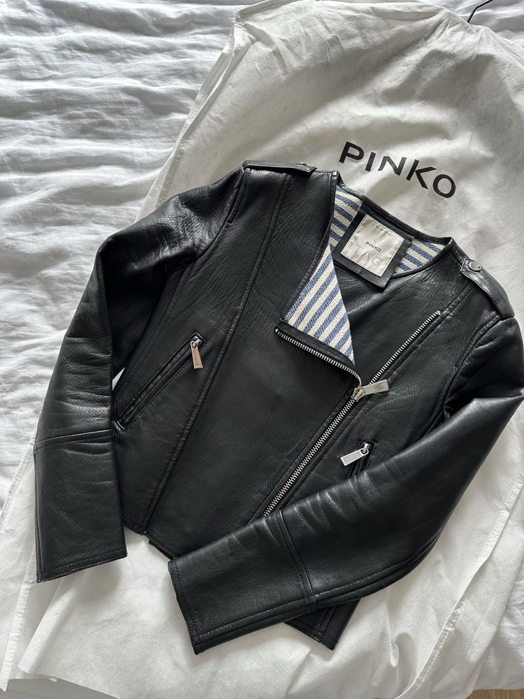 Кожаный жакет, куртка Pinko Tag, состояние нового