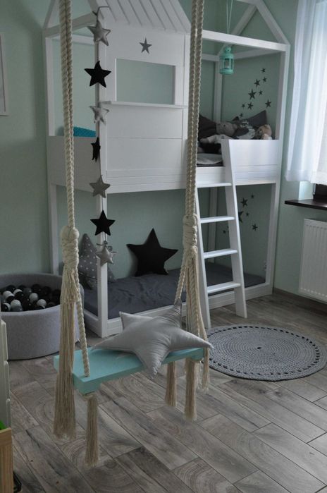 Łóżko piętrowe dziecięce z litego drewna - hand made - polecam