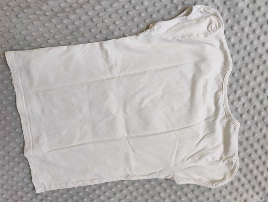 Biała koszulka dziewczęca 158/164 krótki rękaw