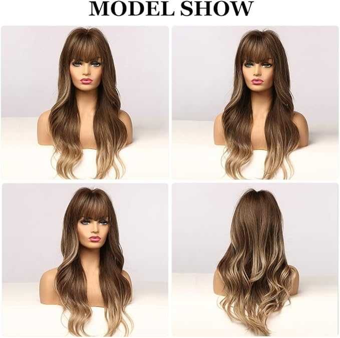 Długa kręcona blond peruka  60cm Kanekalon