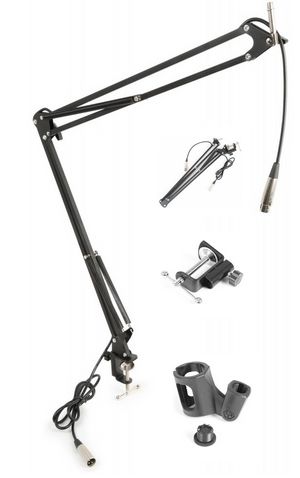 Suporte de Mesa p/ Microfones de Estúdio c/ Cabo XLR Incorporado
