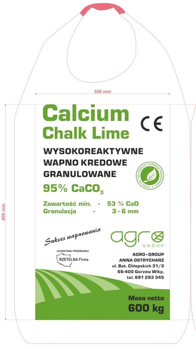 Wapno granulowane kredowe i magnezowe oraz czarna  kreda PRODUCENT