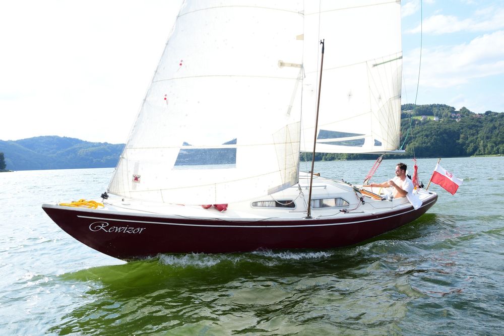 Jacht Żaglowy Łódź H-boot 1979 nowe żagle stojak Transport