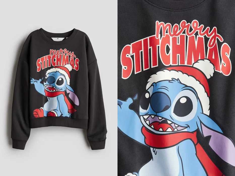 Bluza dresowa z nadrukiem 134/140 cm 8-10 Lat Lilo i Stitch PROMOCJA