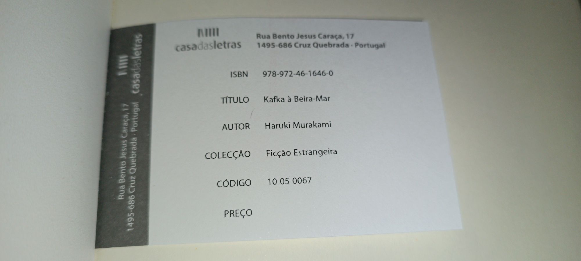 Livro Kafka à Beira-Mar Melhor romance de 2008