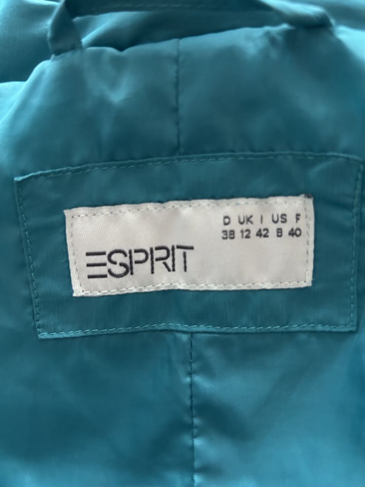 Puchowa turkusowa kurtka Esprit rozmiar 38