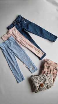 Zestaw jeansy i legginsy spodnie Sinsay i George 104/110