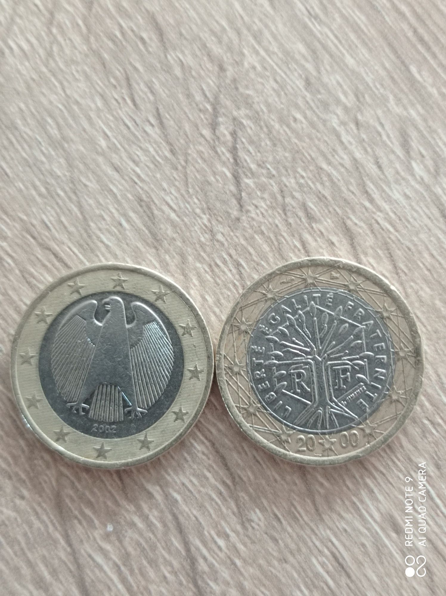 2 monety 1 euro z 2000r, 2002r