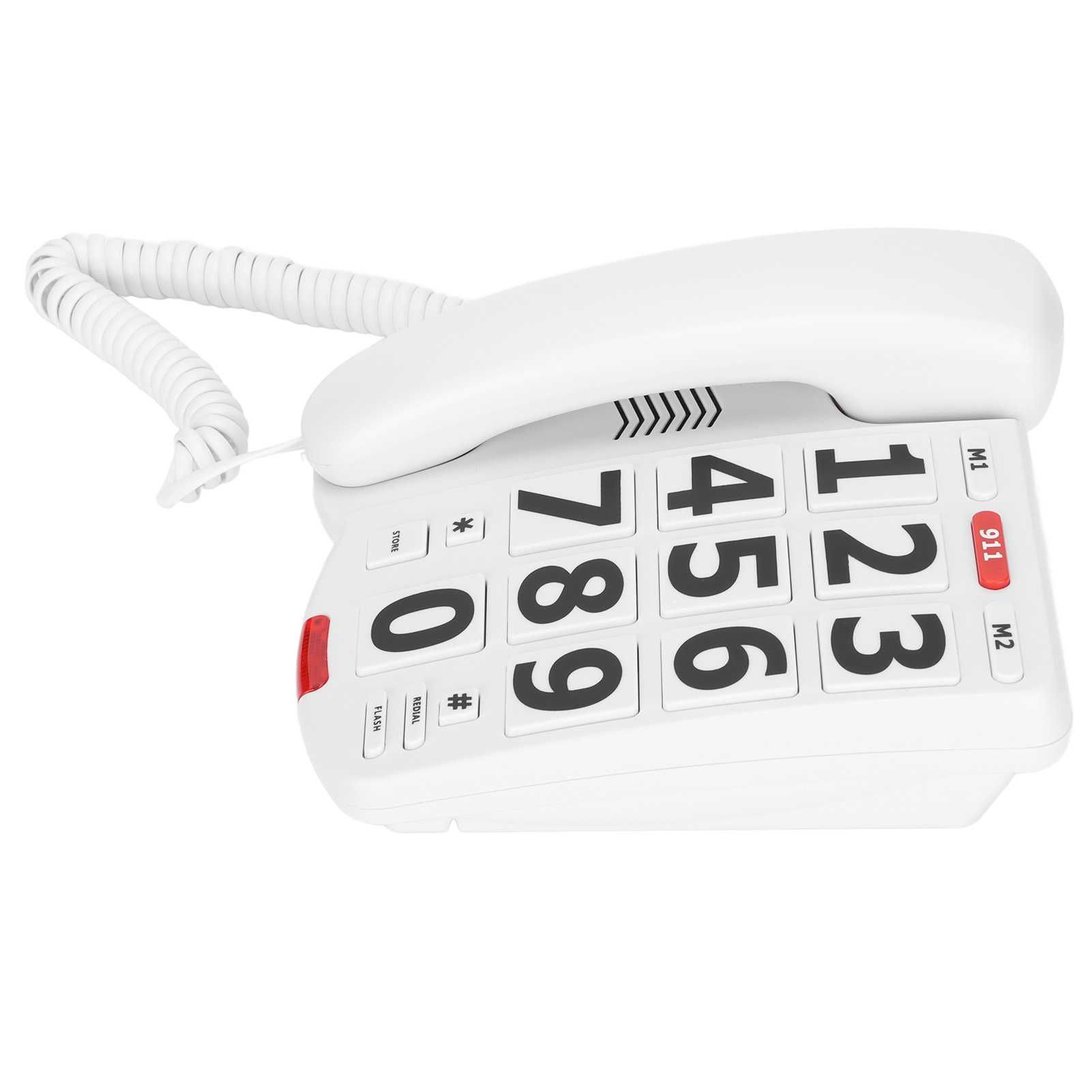 Ciciglow Telefon przewodowy Duże Przyciski dla Seniora głośny alarm