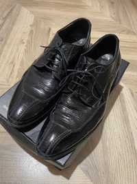 Nowe Skórzane buty męskie Badura czarne połysk 43 Sylwester