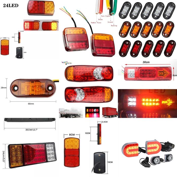 Стопы LED задние боковые фонари на прицеп лафет фуру авто трактор