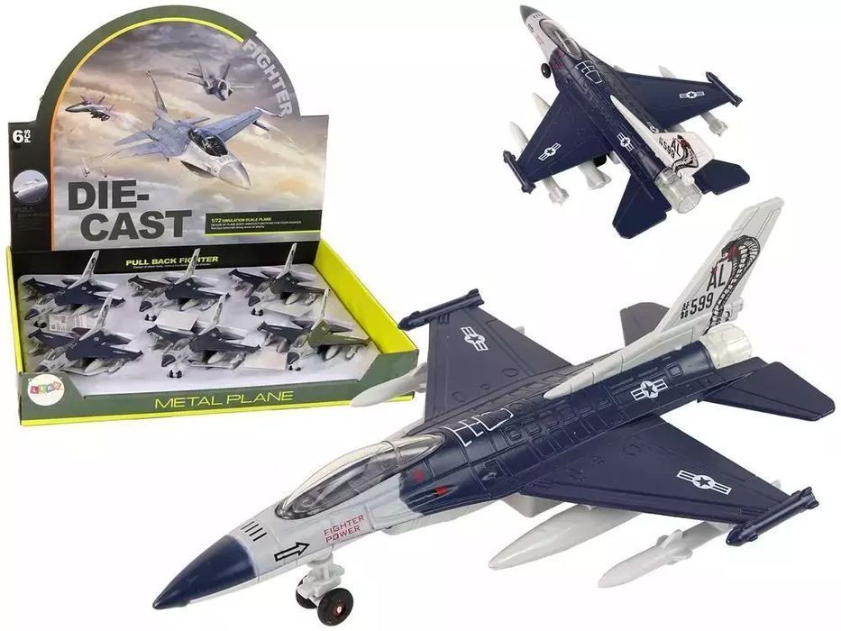 Samolot z napędem światło / dźwięk 1:72 granatowy. Leantoys