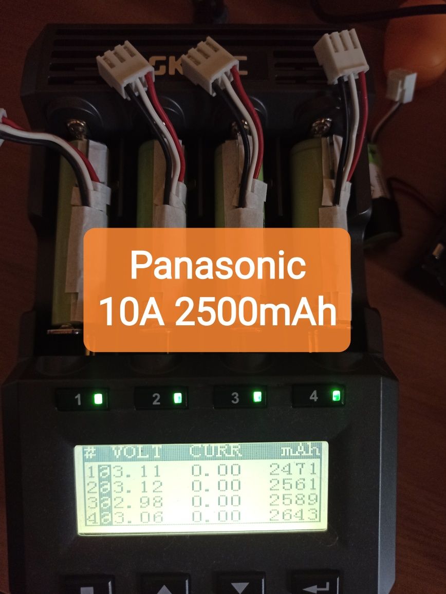 2500mAh 10A Panasonic акумулятори 18650