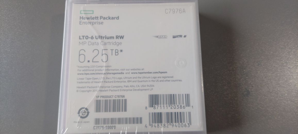 Kaseta HP Tape LTO-6 Ultrium RW C7976A