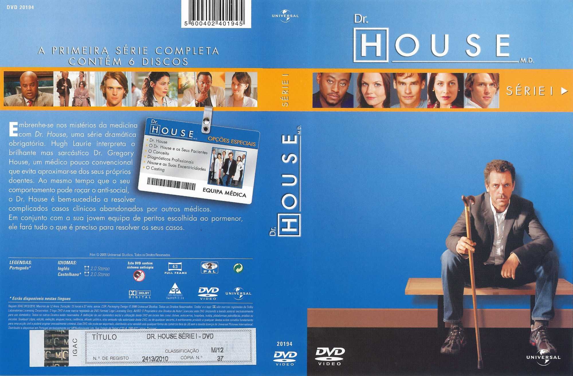 Séries Originais em DVD  -  “Dr. House” Temporadas 1 a 5