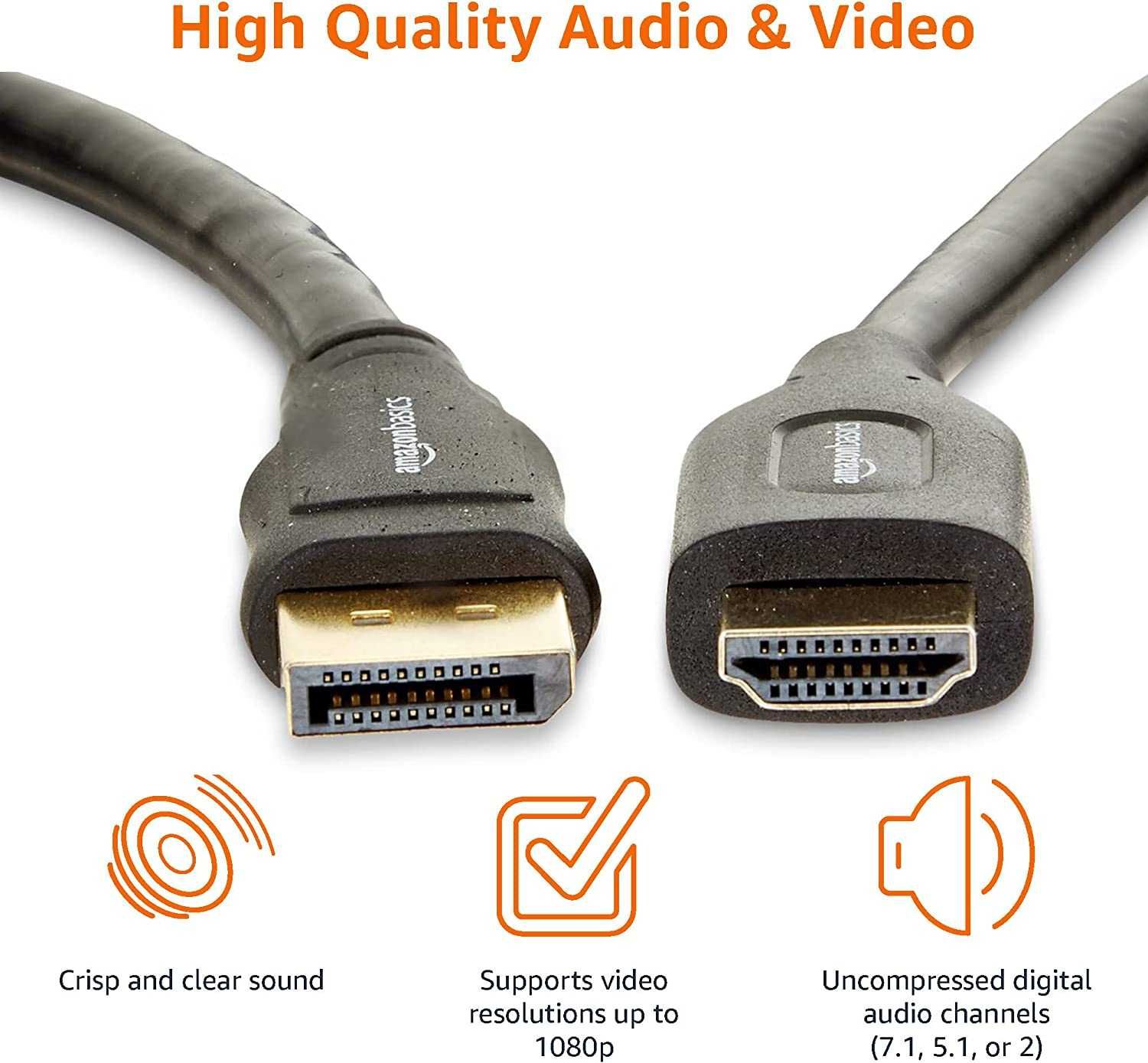 AmazonBasics HL-007266 kabel DisplayPort do HDMI 7,5m PC HDTV
