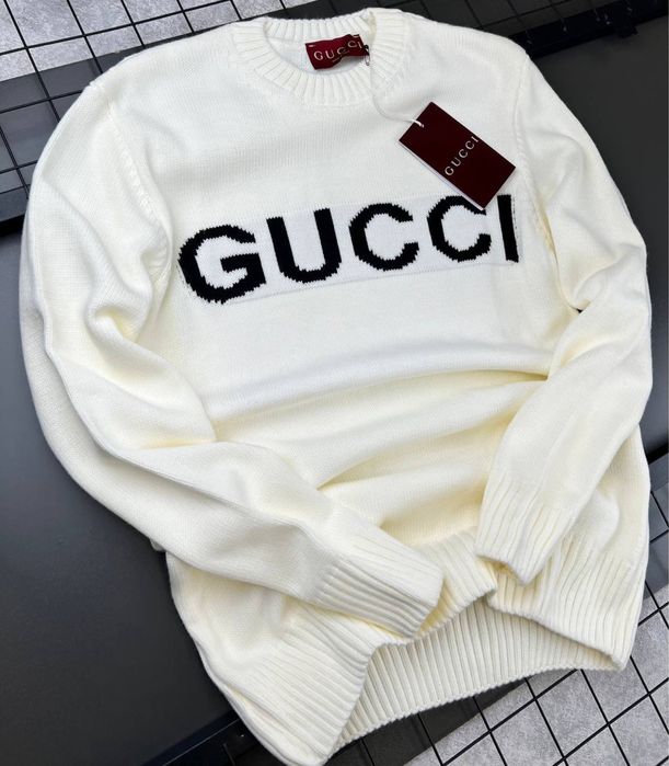 Світшот Gucci білий чоловічий світшот гуччі білий чоловічий бавовняний