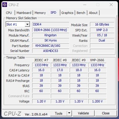 Kingston Ram 2 x 16 (32Gb) DDR4 2132MT/s