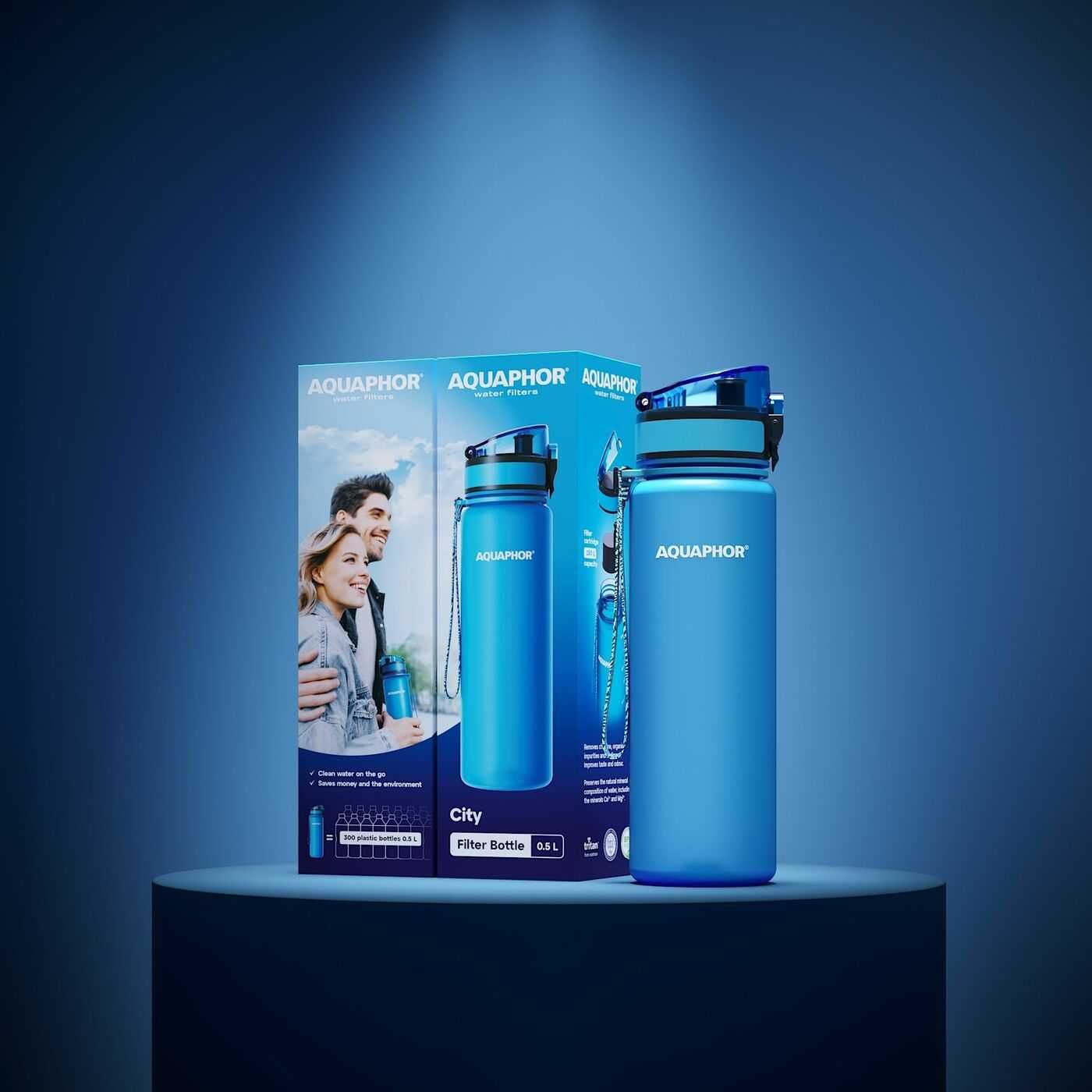 Aquaphor City Butelka Filtrująca 0,5 l niebieska