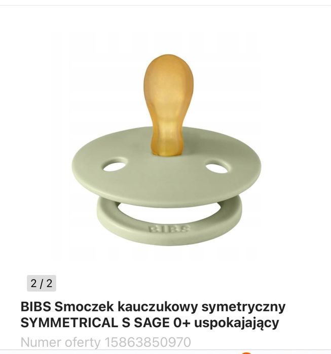 Smoczek Bibs symetryczny sage 0+