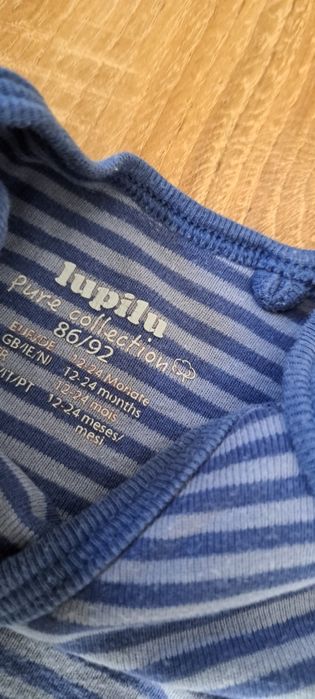 Body z długim rękawem, bawełniane, 86, lupilu, myszka miki, paski, mis