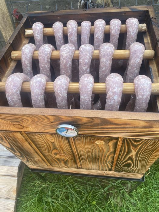 Zestaw Wędzarnia tradycyjna drewniana Palenisko Deflektor Rury Haki