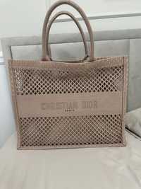 Dior canvas torebka koszyk beżowa lato shopper