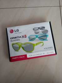 Okulary 4 sztuki 3D LG nowe
