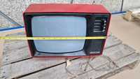 Stary retro mały ruski telewizorek czerwony PRL