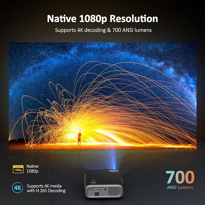 nexigo pj40 rzutnik projektor hdmi lcd 4k bt 5g fullhd vv