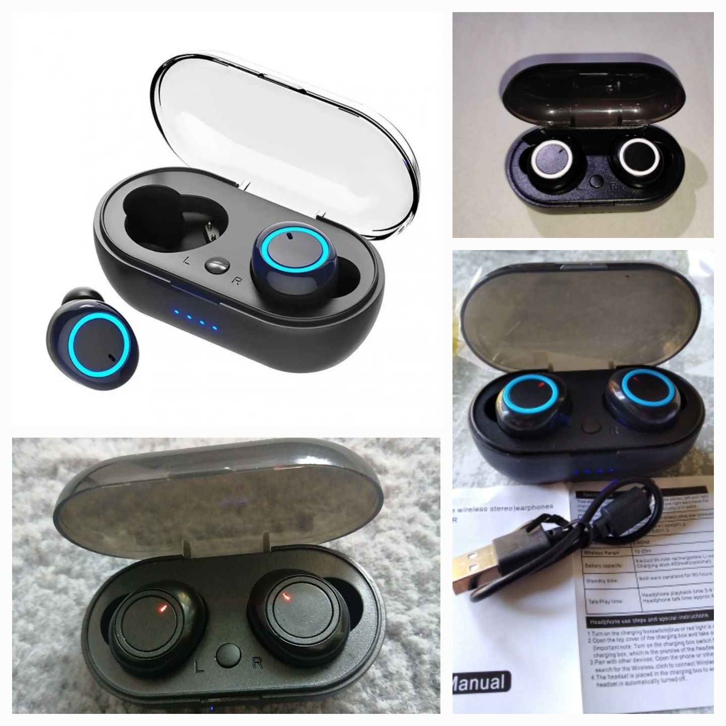 NOWY Smartband M8 czarny + słuchawki bezprzewodowe bluetooth 5.1. TWS
