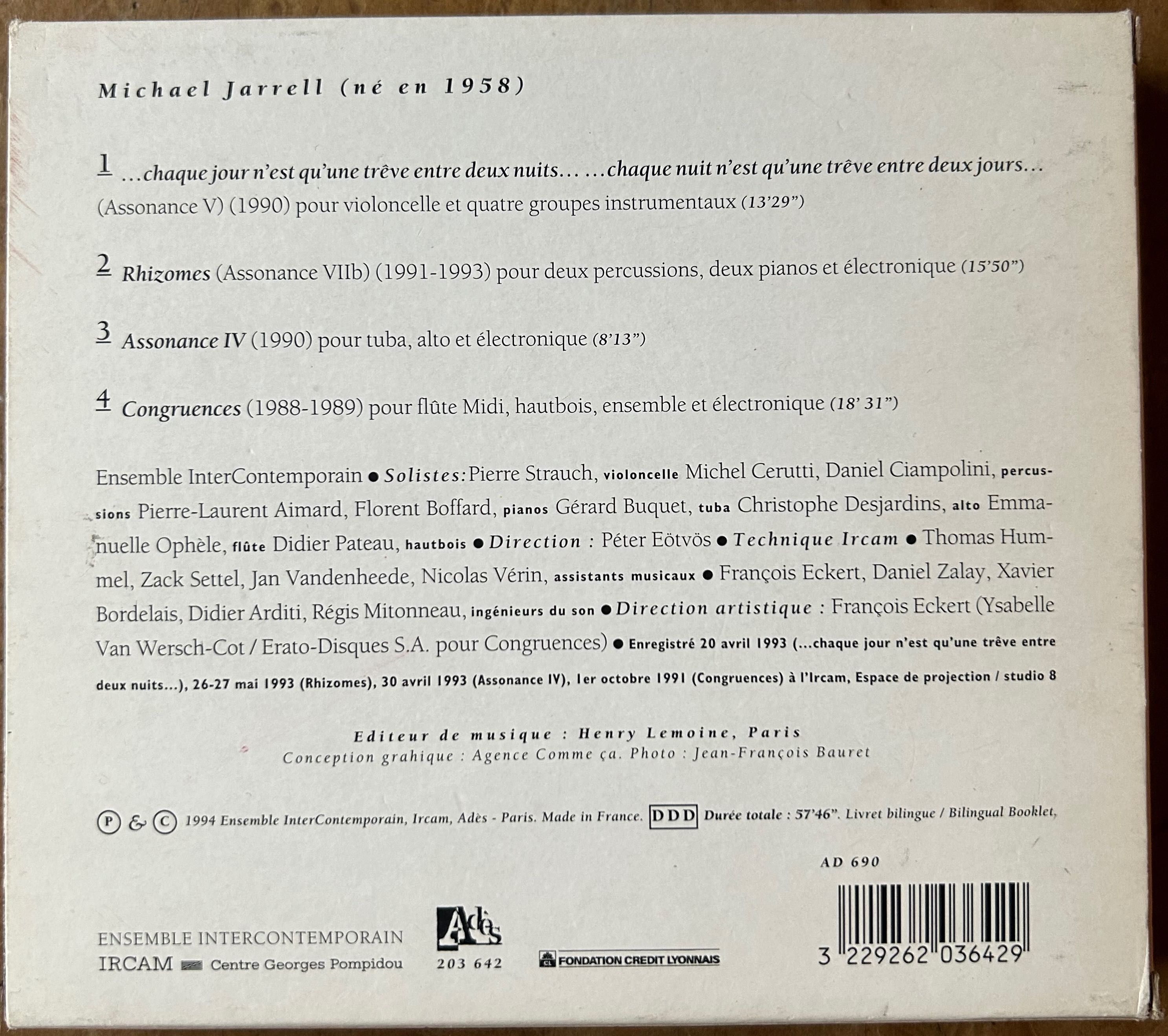 CD Michael Jarrell - Ensemble InterContemporain