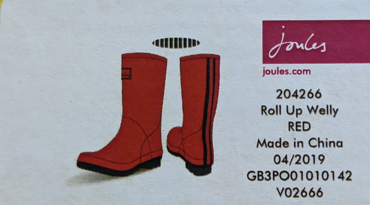 Kalosze Joules Roll Up Welly Red