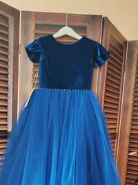 Синє плаття розміри 98-128 на свято, платье бархат