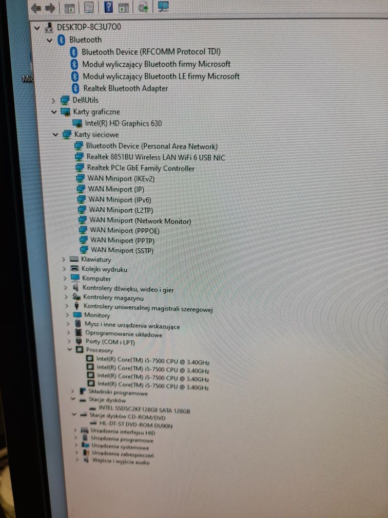 Komputer Dell sff i5-7500 ddr4 16gb 256/512gb DVD-RW wifi BT Win11 GW